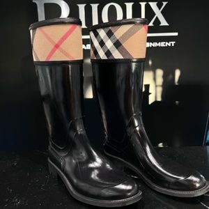 Burberry Crosshill Housecheck Rain Boots- 40